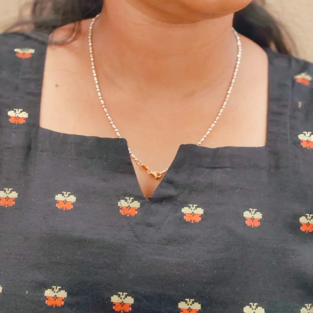 Charcoal Woven Kurti thumbnail 3
